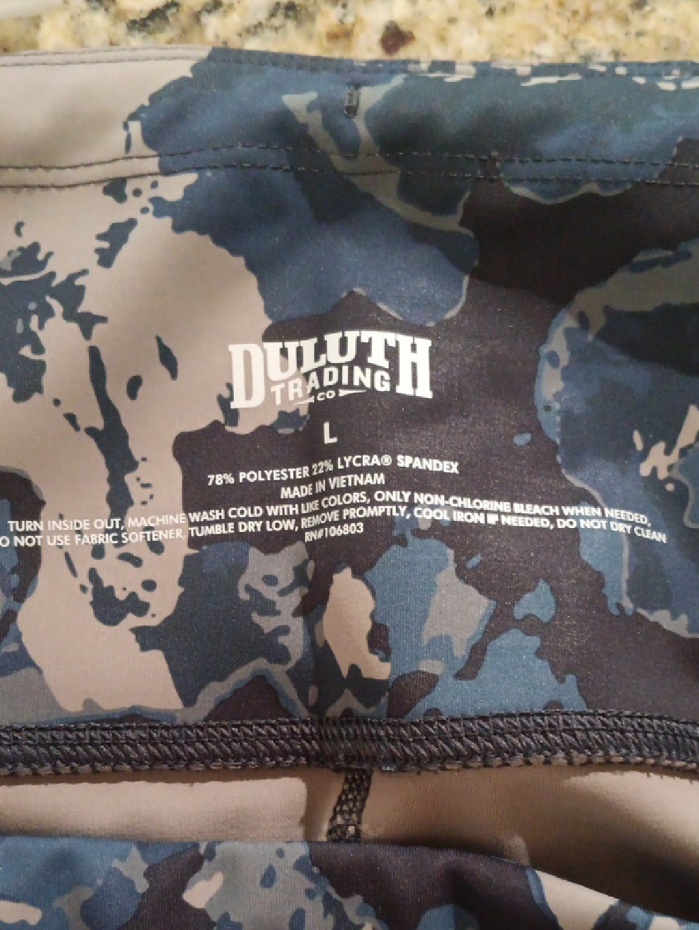 Duluth Trading Co Blue and Gray Camo Leggings - Picture 2 of 5